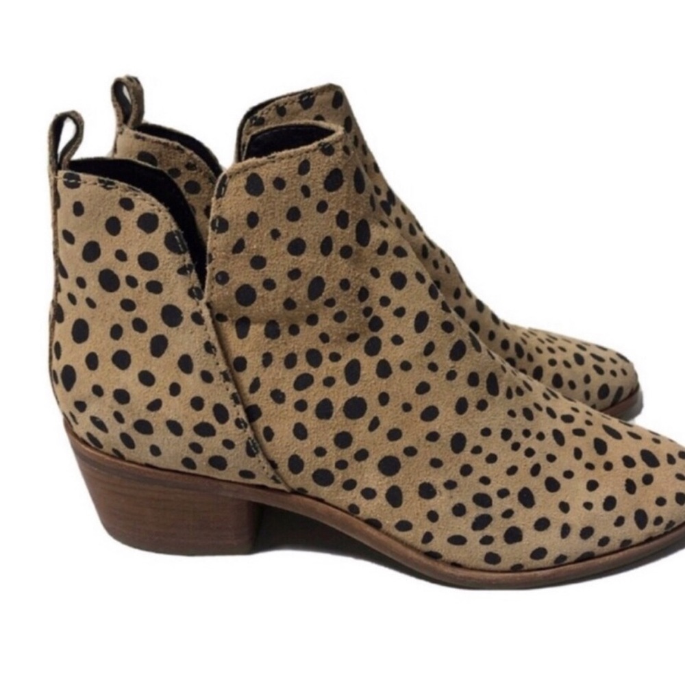 Dolce Vita Leopard Leather Ankle Boots Kaidie Booties. Size 7.